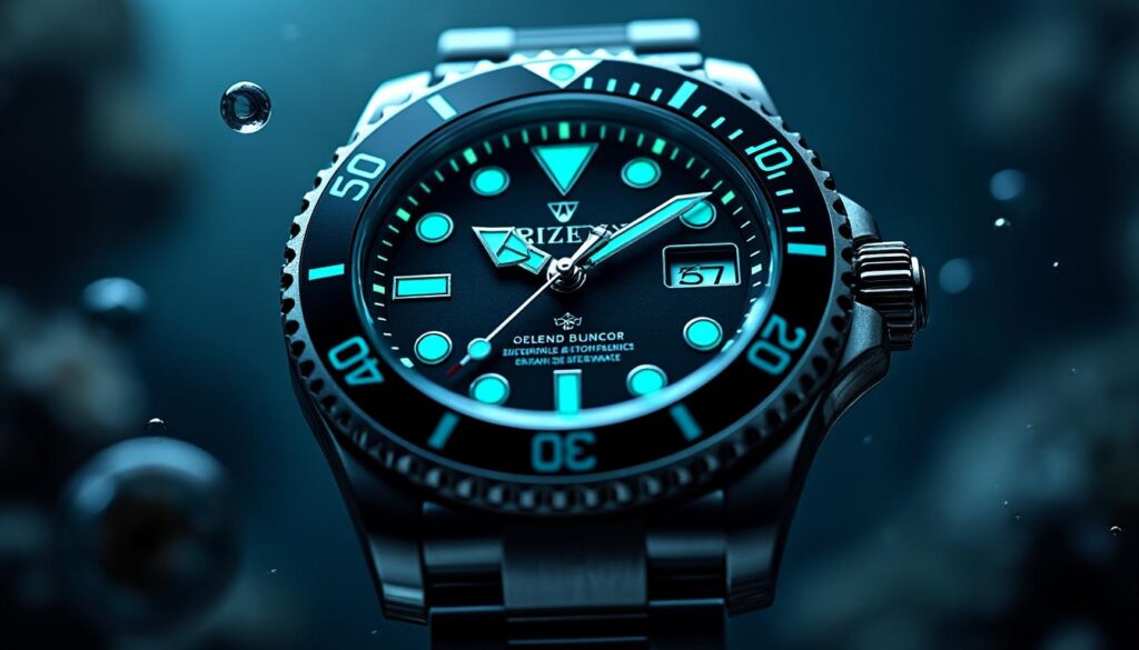découvrez comment la luminescence au super-luminova garantit une lisibilité optimale des montres de luxe de plongée durant la nuit, alliant élégance et performance.