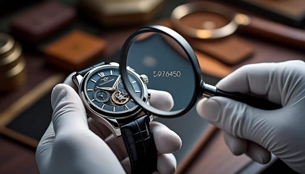 assurez-vous de l'authenticité et de l'origine légale de votre montre de luxe grâce à la vérification précise du numéro de série.