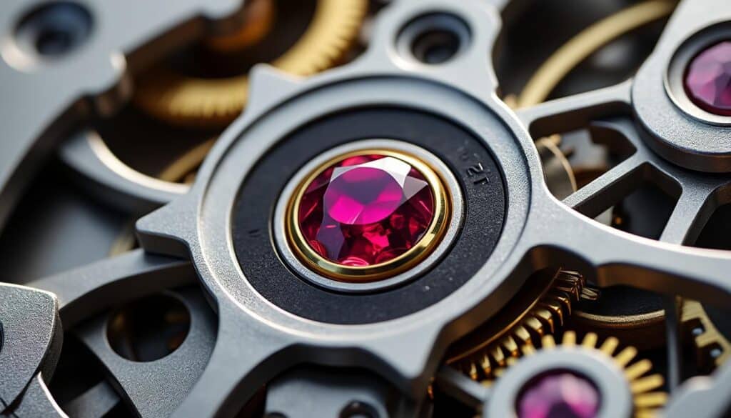 découvrez comment le rubis synthétique améliore la précision des mouvements mécaniques en réduisant les frottements entre les pivots.